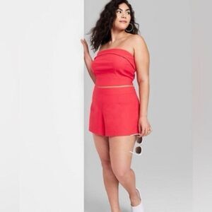 Wild Fable Red Cropped Tube Top Size Small